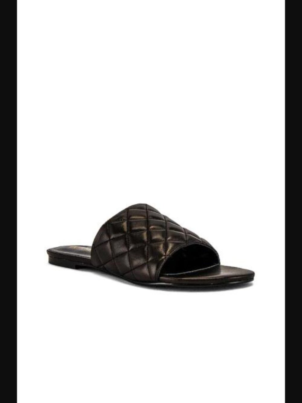 RAYE Ren Quilted Leather Slide Sandal in Black | Size 7.5 - Picture 2 of 5